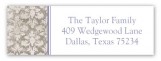 Lavender Damask Cloth Address Label