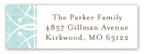 Linen Scrolls Aqua Address Label