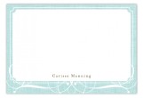 Linen Scrolls Aqua Flat Note Card