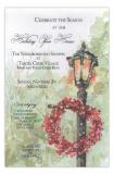 Lamplight Flurry Wreath Holiday Invitation