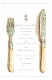 Ivory Handles Formal Rehearsal Dinner Invitation