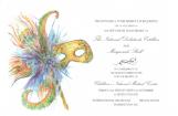 Feather Finery Mask Invitation