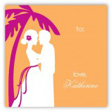 Orange Coastal Couple Gift Tag