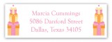 Orange Stacked Presents Address Label