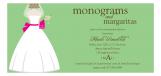 Monograms and Margaritas Brunette Bridal Shower Invitation