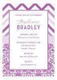 Marsala Chevron and Damask Party Invitation