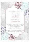 Marsala Peony and Pinstripe Bridal Invitation