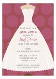 Marsala Polka Dot and White Dress Bridal Shower Invitation