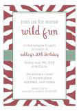 Marsala Zebra and Sage Ribbon Party Invitation