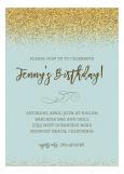 Gold Glitter and Mint Invitation