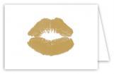 Golden Lips Folded Note Card