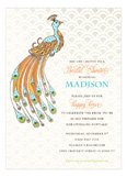 Pretty Peacock Bridal Shower Invites