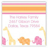 Pink Animal Monogram Square Sticker