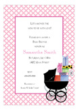 Pink Baby Buggie Invitation