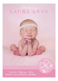 Pink Baby Shoes Photo Birth Announcement