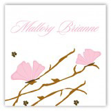 Pink Butterfly Landing Square Sticker