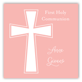 Pink Cross Banner Square Sticker