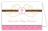 Pink Cross Pendant Folded Note Card