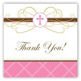 Pink Cross Pendant Gift Tag