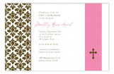 Pink Floral Damask First Communion