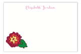 Pink Floral Flat Note Card