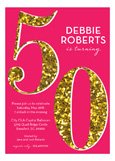 Pink Glitter 50th Birthday Invitations