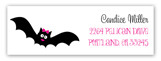 Pink Halloween Bats Address Label