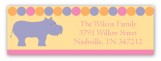 Pink Hippos Address Label