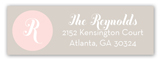 Pink Monogram Cross Address Label