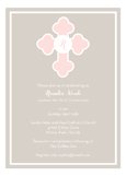 Pink Monogram Cross Invitation