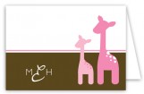 Pink Onlooking Giraffes Folded Note Card