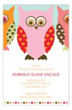 Pink Pattern Owls Invitation