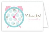 Pink Round the Clock Folded Note Card