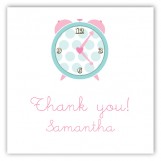 Pink Round the Clock Square Sticker