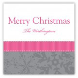 Pink Snowy Grosgrain Square Sticker