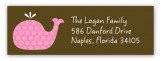 Pink Whale Spout Address Label