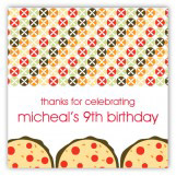 Pizza Party Pattern Square Sticker