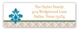 Plaid Damask Pop Address Label