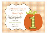 Orange Pumpkin Turning One Invitation