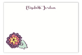 Purple Floral Flat Note Card
