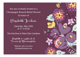 Purple Floral Bridal Shower Invites