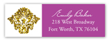 Purple Glitter Damask Address Label