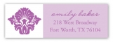 Radiant Orchid Damask Print Address Label