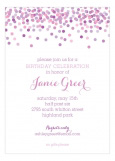 Radiant Orchid Falling Confetti Invitation