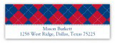 Red and Blue Argyle Address Label