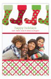 Red and Green Fun Stockings Photo Card