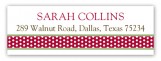 Red Damask Monogram Address Label