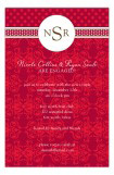 Red Damask Monogram Invitation