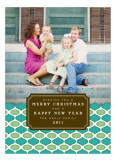 Retro Holiday Blue Photo Card