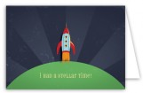 Retro Rocket Note Card